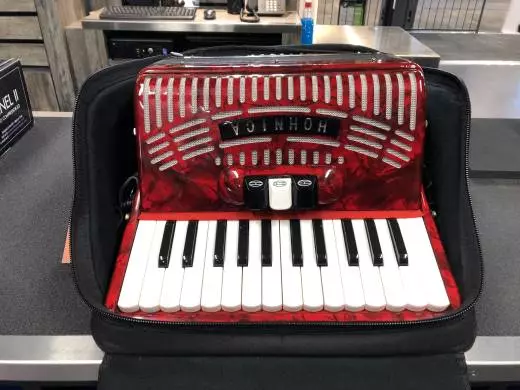 Hohnica 1304 Piano Accordion - 26 Keys/48 Bass - Red